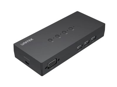 Unitek VGA KVM Switch 4In1Out w/3-Port USB2.0 Hub U-8710ABK