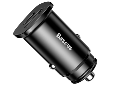 Baseus Square Metal 30W Quick Car Charger Black