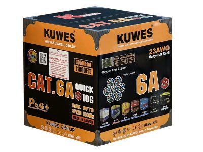 Kuwes CAT6A 23AWG Indoor Cable PE Jacket Black