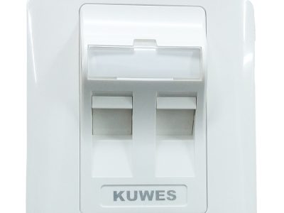 Kuwes Outlet Double Faceplate UK 86×86 45 Degree