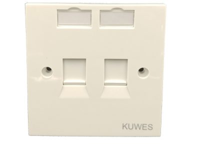 Kuwes UK Double Outlet Faceplate 86x86mm