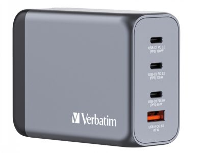 Verbatim GaN Charger 4 Port 200W USB A/C (EU/UK/US) GNC-200