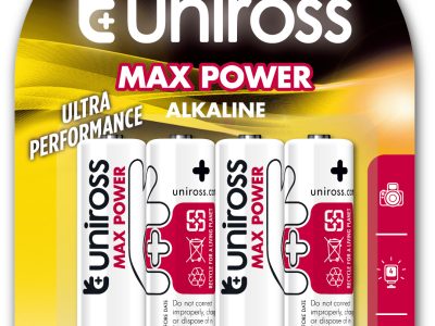 Uniross AA Max Power Alkaline Batteries 4 Pcs