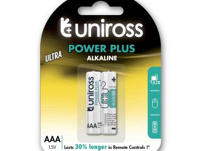 Uniross AAA Power Plus Alkaline Batteries 2 Pcs