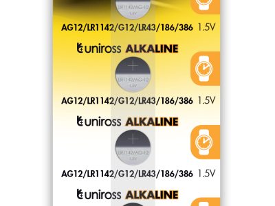 Uniross LR1142 AG12 LR43 Alkaline Battery (5pcs)