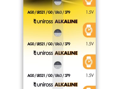 Uniross LR521 AG0 LR63 Alkaline Coin Battery (5pack)