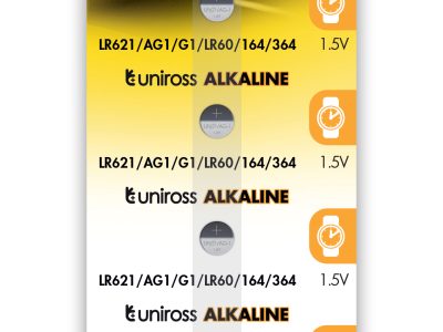 Uniross LR621 AG1 LR60 Alkaline Coin Battery (5pack)
