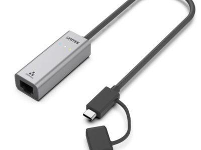 Unitek Converter USB-C to LAN Gigabit Ethernet+USB-A Y-3465A