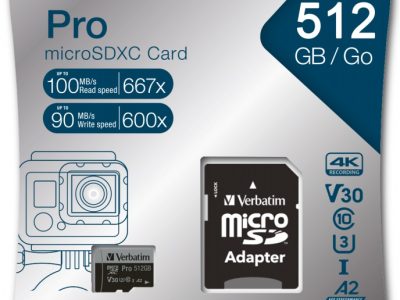 Verbatim Micro SD Card+Adapter Class A2 U3 512GB