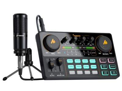 Maono Streaming Audio Mixer Console with Mic Bundle AM200S1