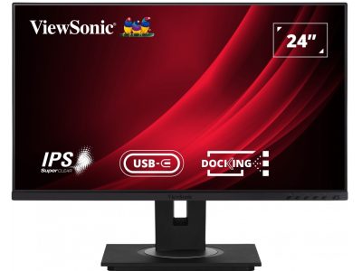 ViewSonic 24” Full-HD Ergonomic Docking Monitor IPS USB-C/Ethernet/PD VG2456