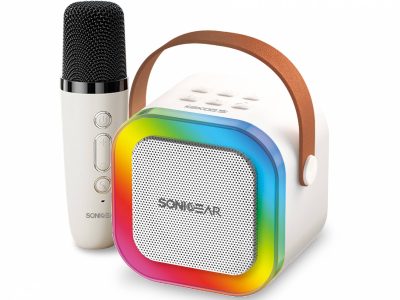 SonicGear IOX K200 Karaoke Portable Speaker BT & Wireless Mic White