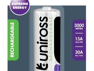 Uniross Rechargeable 18650BT Lithium Battery 3000mAh U1BT1830SP